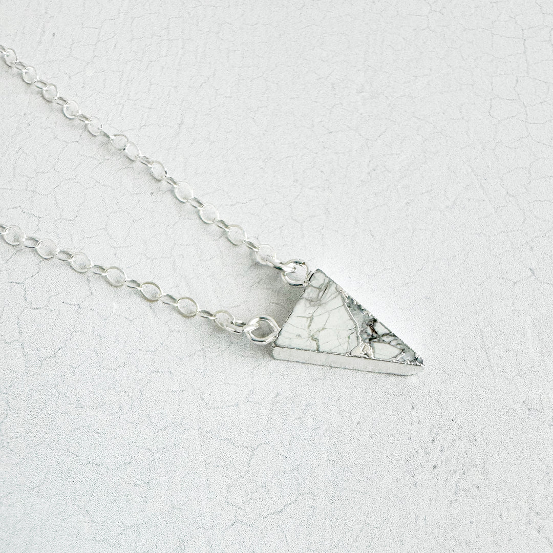 White Mojave Triangle Necklace in Gold and Silver