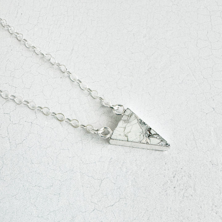 White Mojave Triangle Necklace in Gold and Silver