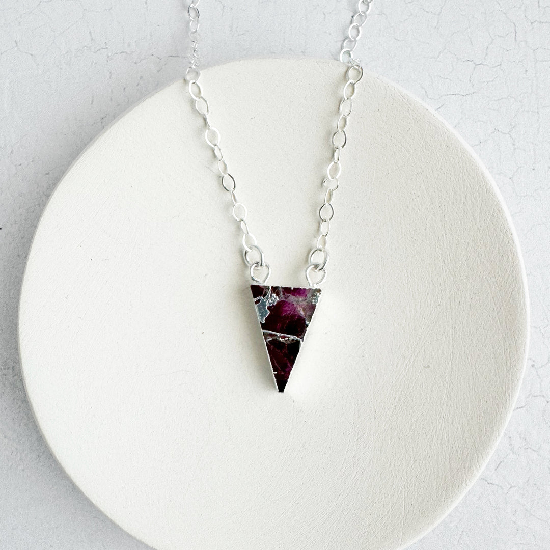 Ruby Mojave Triangle Necklace in Gold and Silver