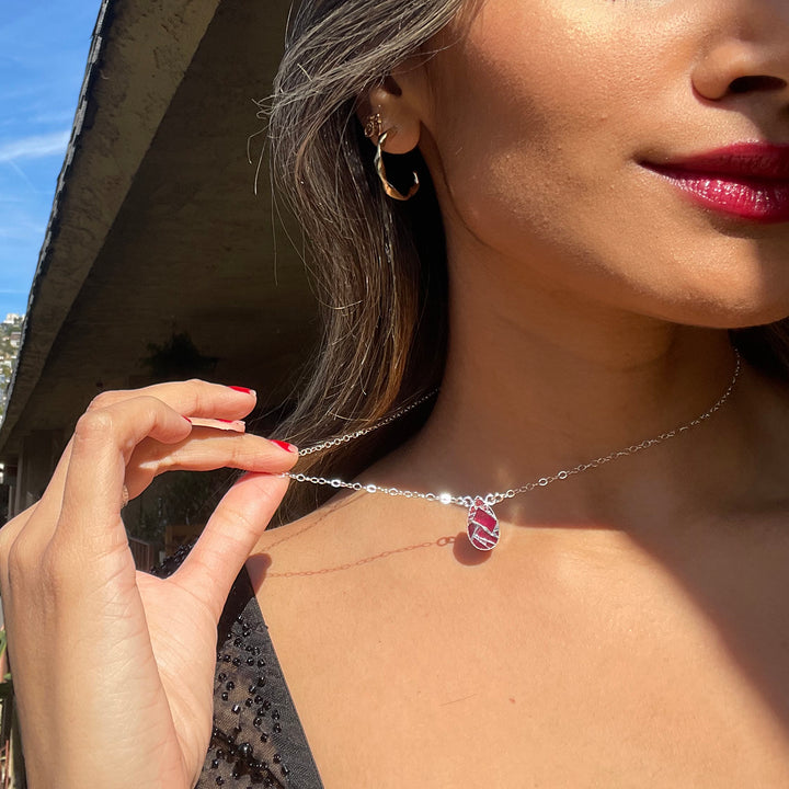 Purple Mojave Teardrop Necklace