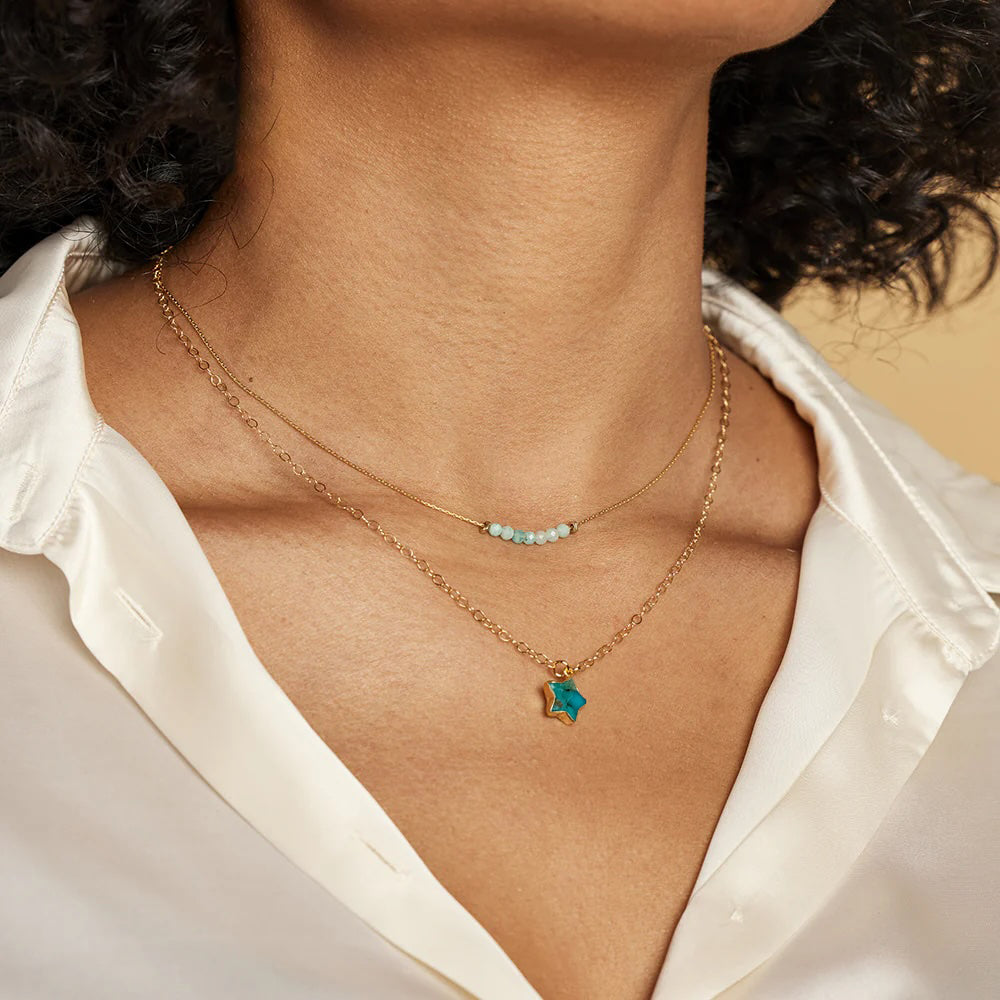Turquoise Star Necklace in 14k Gold Filled and Sterling Silver