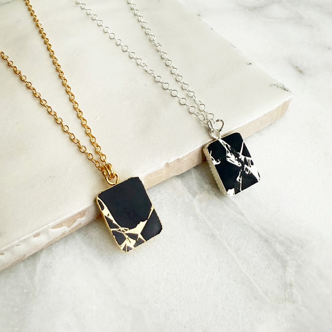 Freeform Black Mojave Slice Necklace