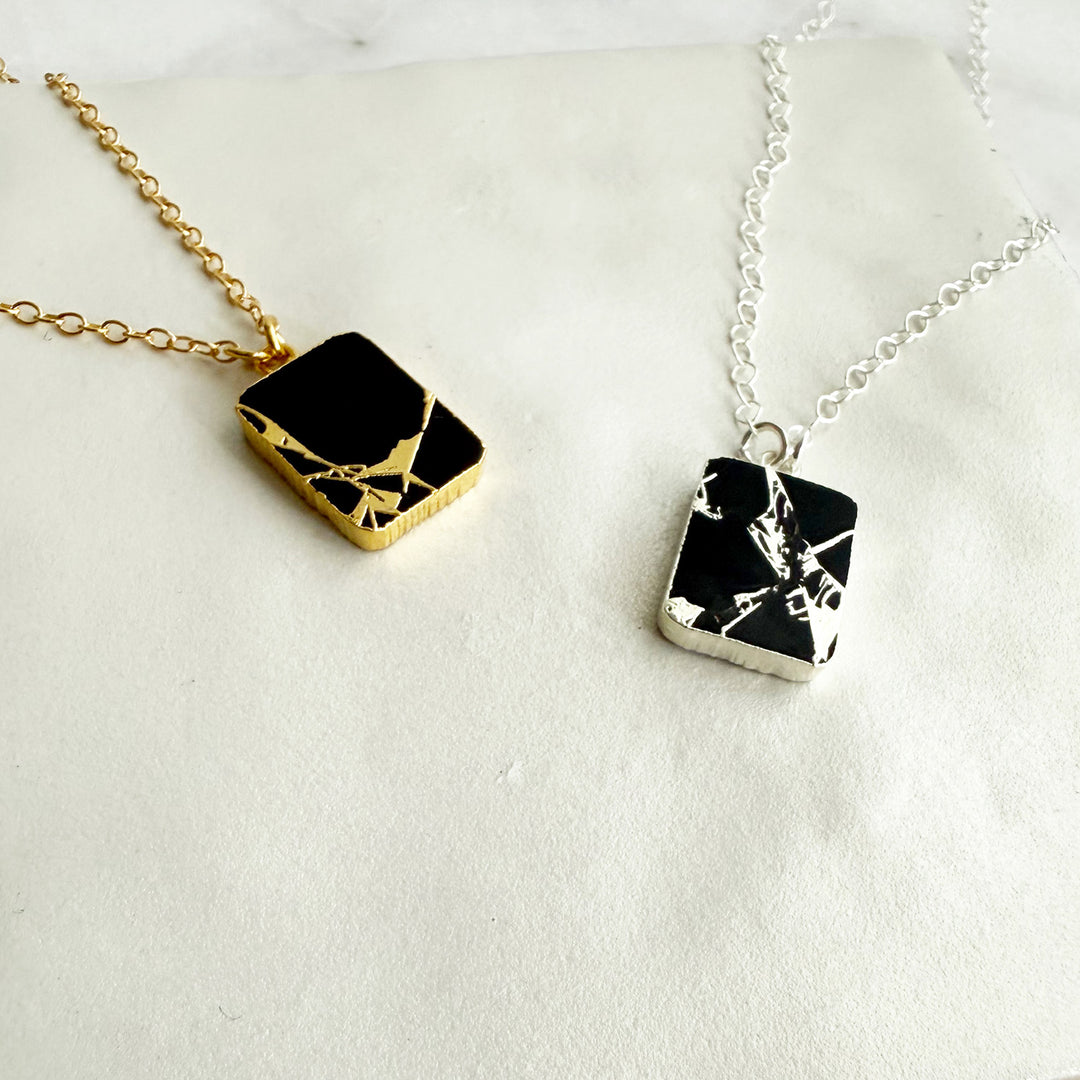 Freeform Black Mojave Slice Necklace