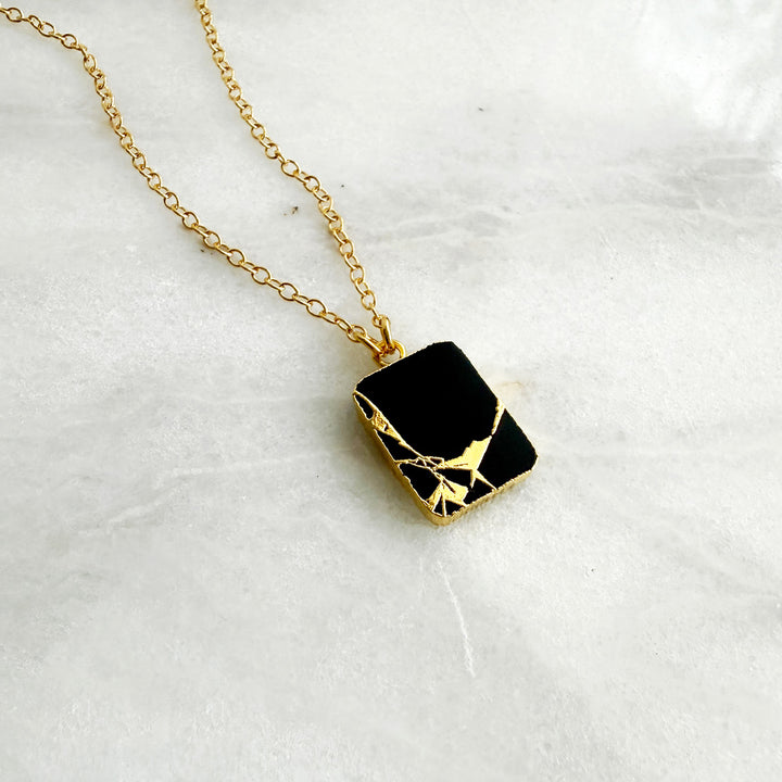 Freeform Black Mojave Slice Necklace