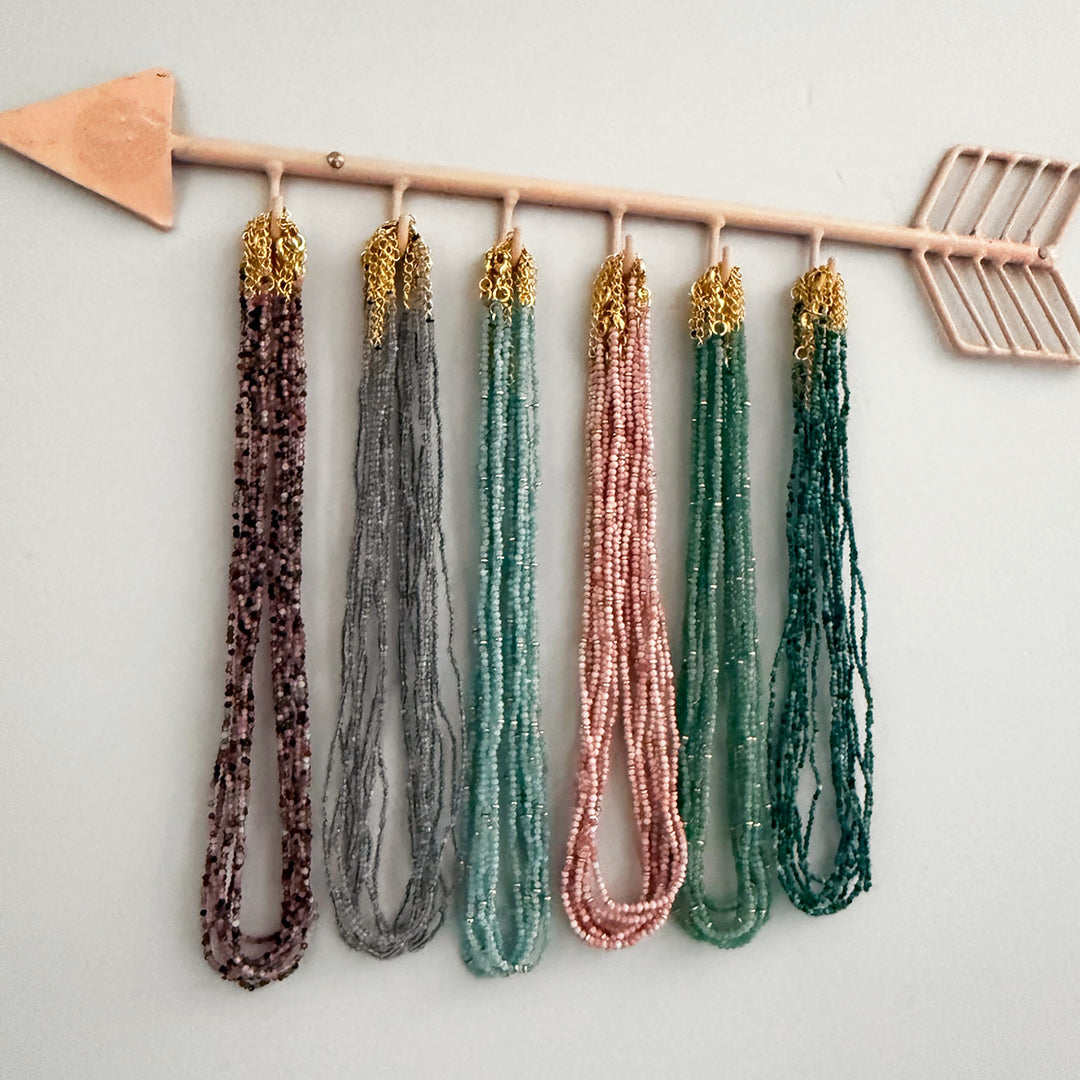 Dainty Beaded Gemstone Necklace with Turquoise