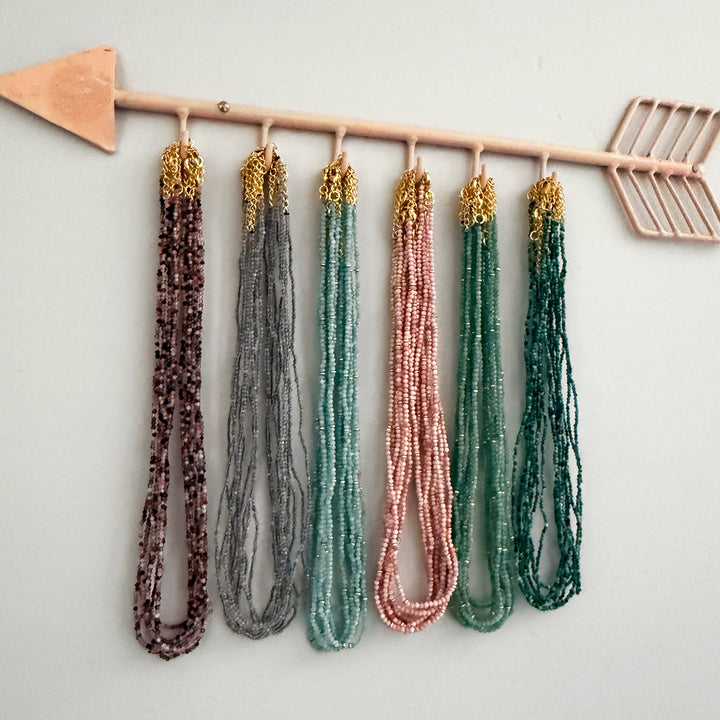 Dainty Beaded Gemstone Necklace with Turquoise