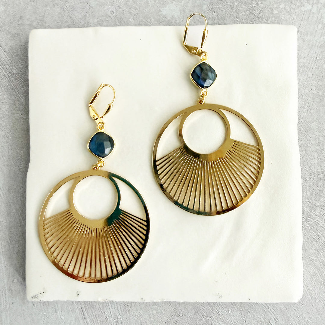 Labradorite Sunbeam Hoop Earrings