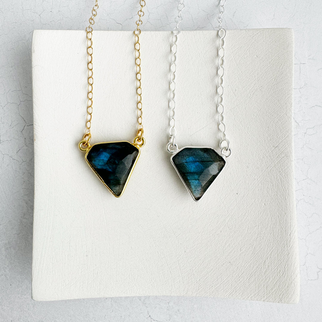 Labradorite Triangle Bezel Necklace