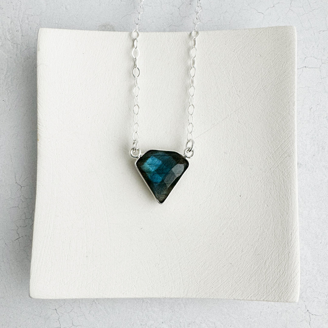 Labradorite Triangle Bezel Necklace