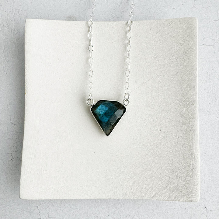 Labradorite Triangle Bezel Necklace