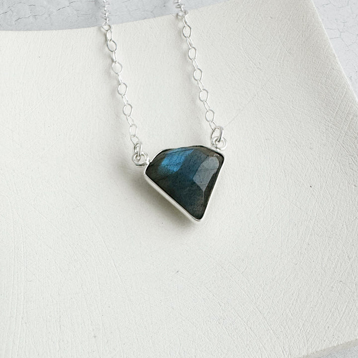 Labradorite Triangle Bezel Necklace