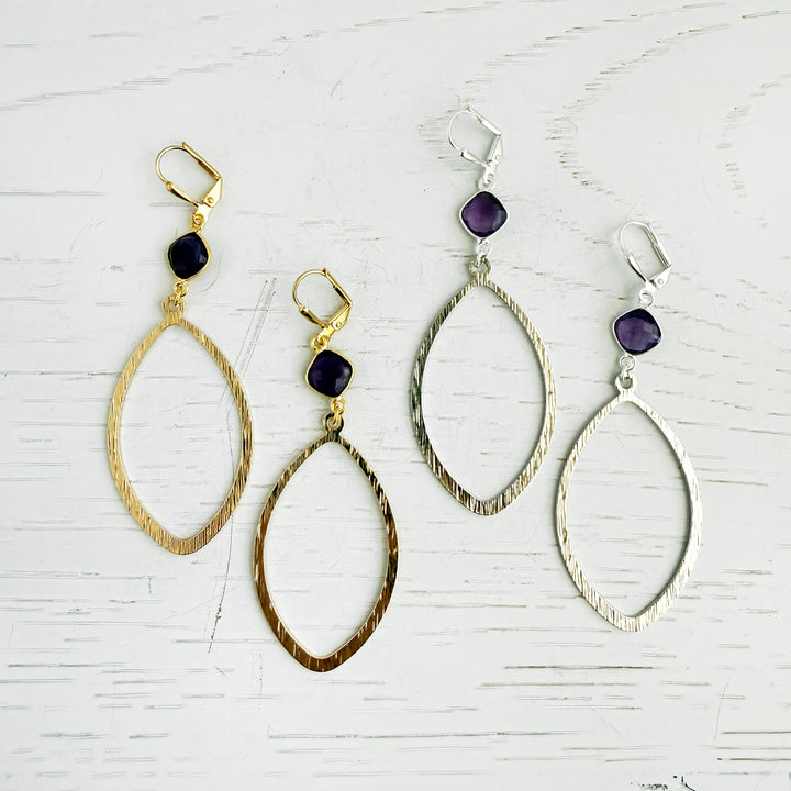 Amethyst Marquise Statement Earrings