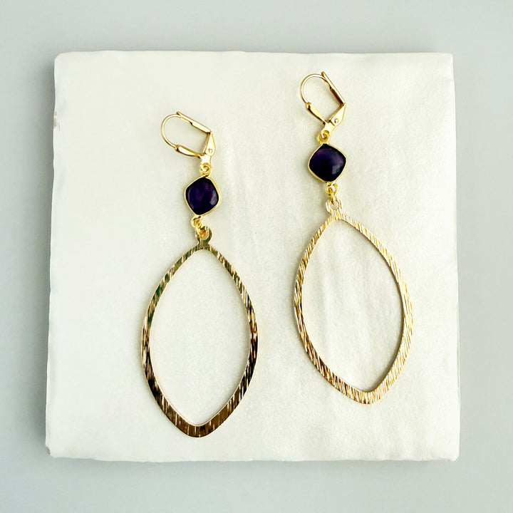 Amethyst Marquise Statement Earrings