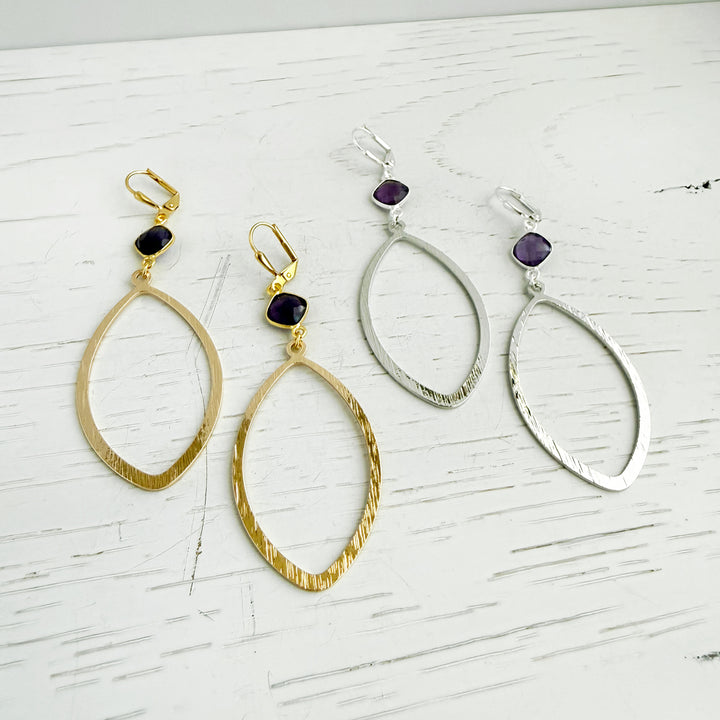 Amethyst Marquise Statement Earrings