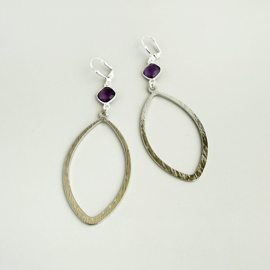 Amethyst Marquise Statement Earrings