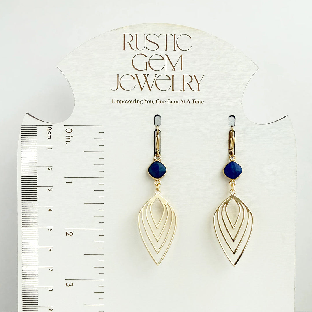 Lapis Layered Marquise Earrings