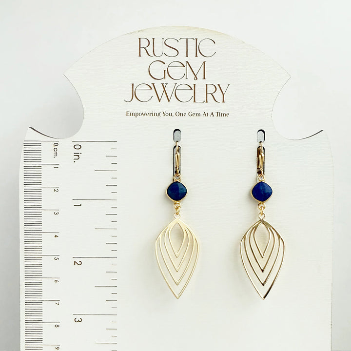 Lapis Layered Marquise Earrings