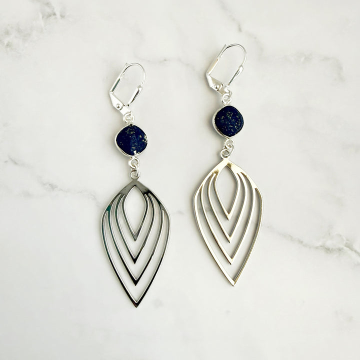 Lapis Layered Marquise Earrings