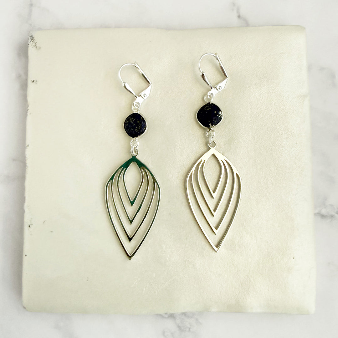 Lapis Layered Marquise Earrings