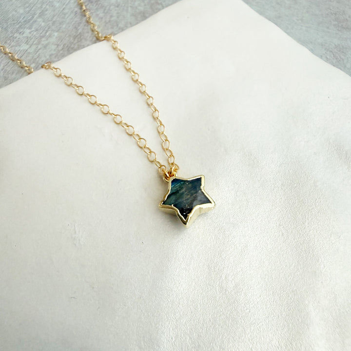 Dainty Labradorite Star Necklace