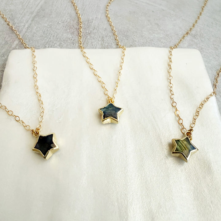 Dainty Labradorite Star Necklace