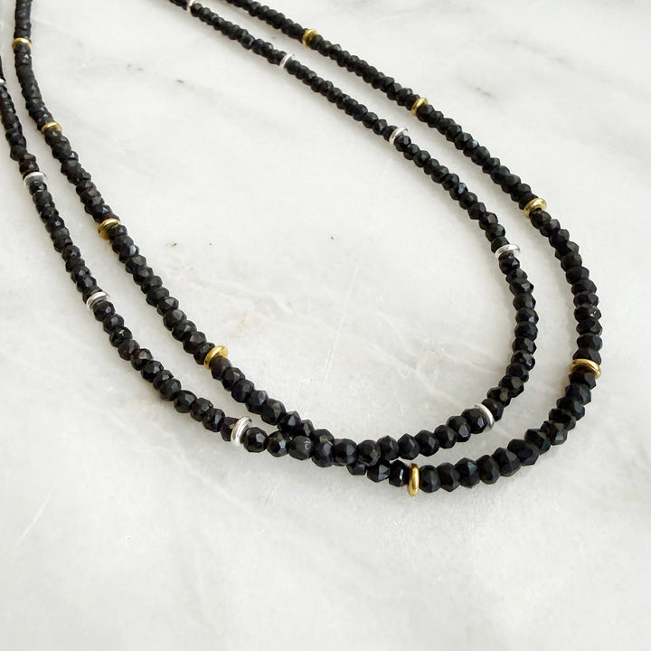 Simple Black Onyx Beaded Necklace