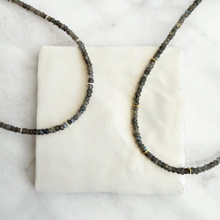 Simple Labradorite Beaded Necklace