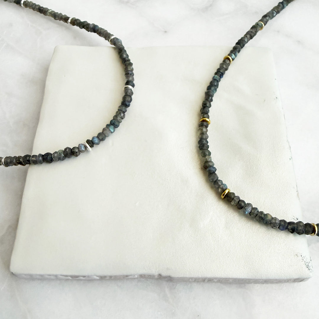 Simple Labradorite Beaded Necklace