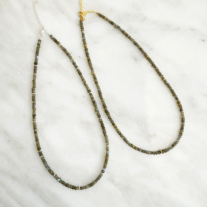 Simple Labradorite Beaded Necklace