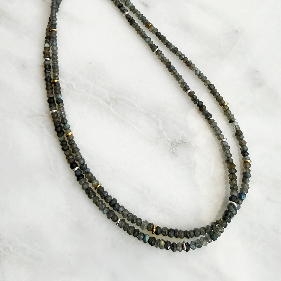 Simple Labradorite Beaded Necklace