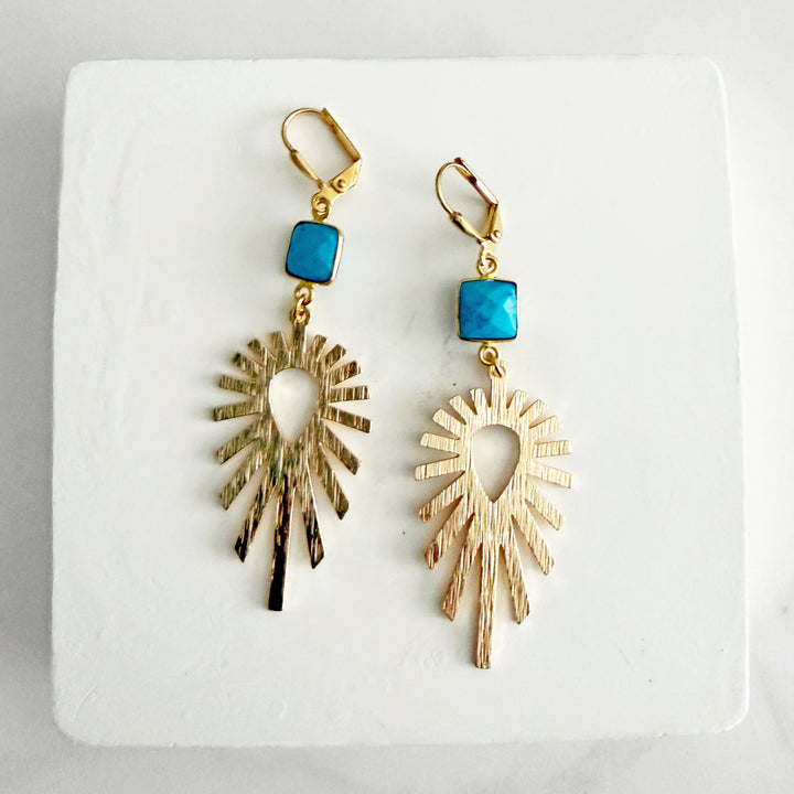 Turquoise Sunburst Statement Earrings