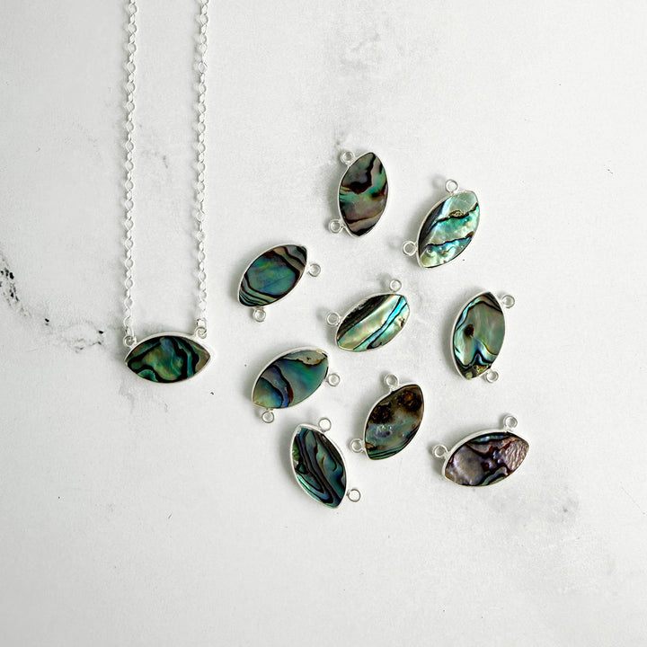 Abalone Marquise Bezel Pendant Necklace