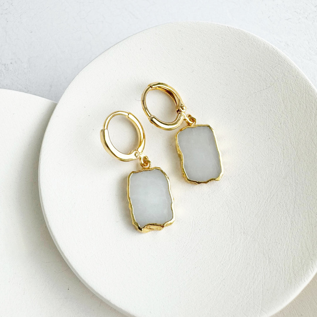 White Stone Hoops and Huggies Bundle