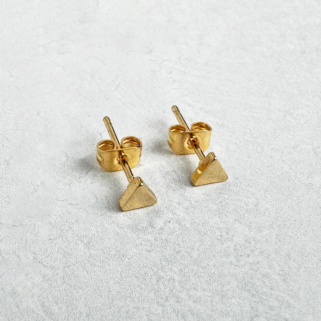 Triangle Stud Earrings in 18k Gold Plating