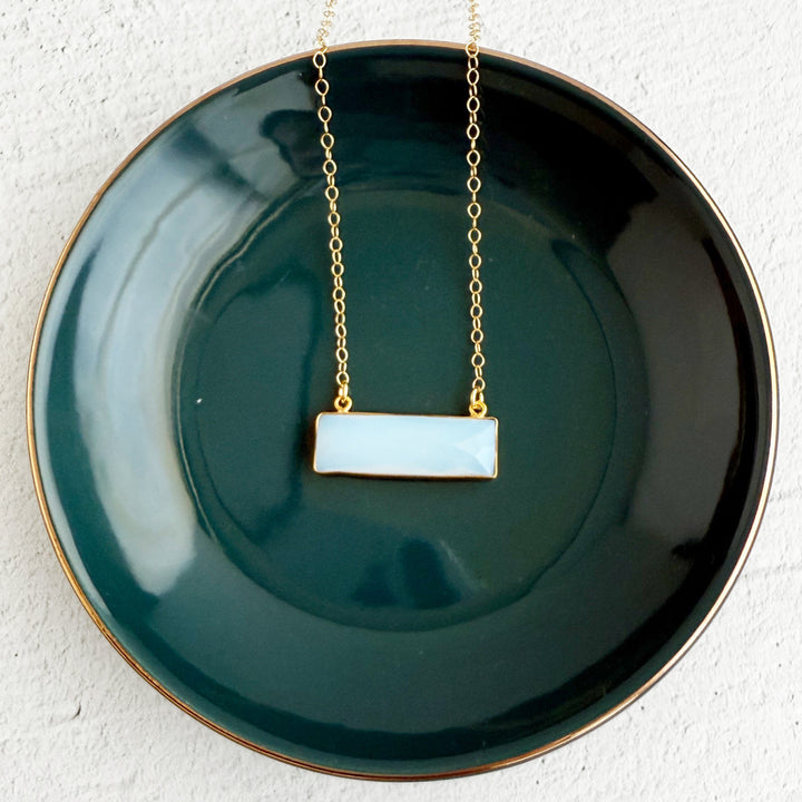 Moonstone Bar Necklace in Gold