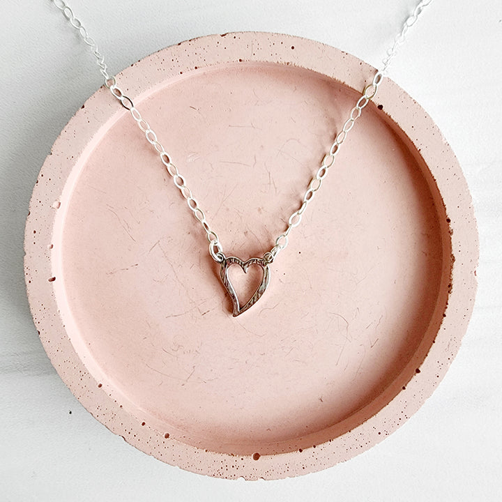 Dainty Heart Necklace in Gold and Silver
