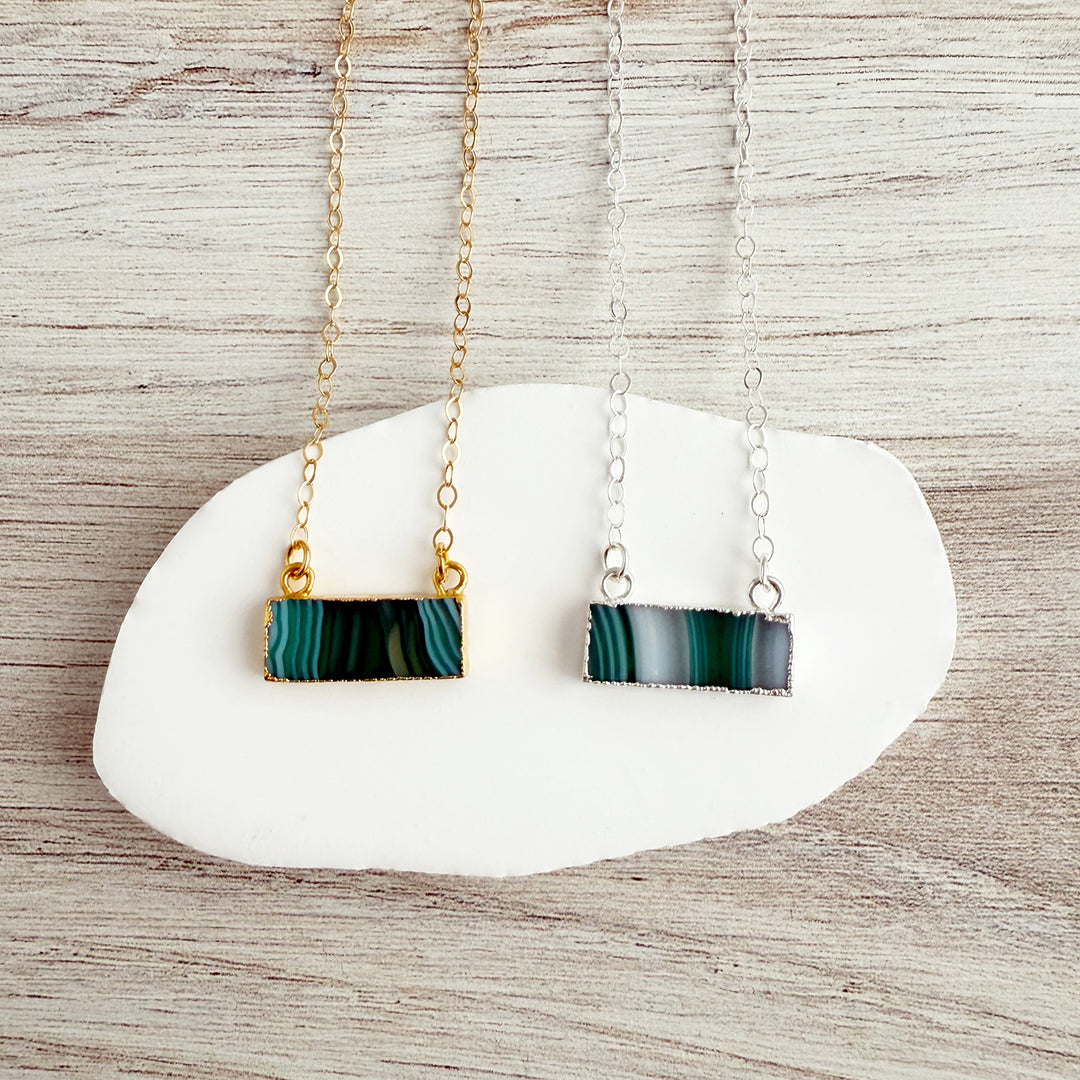 Botswana Agate Bar Necklace