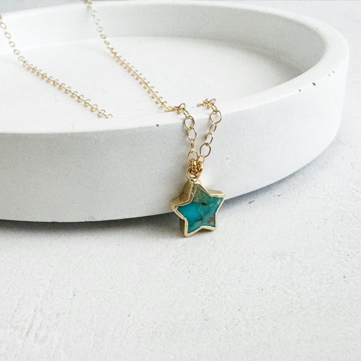 Turquoise Star Necklace in 14k Gold Filled and Sterling Silver