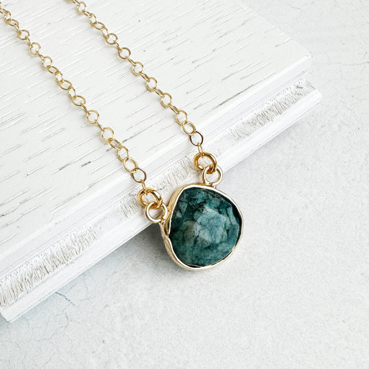 Faceted Jade Teardrop Necklace in 14k Gold Filled