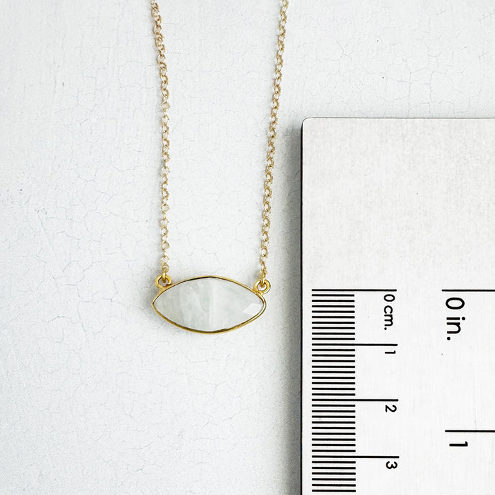 Faceted Moonstone Marquise Necklace in 14k Gold Filled