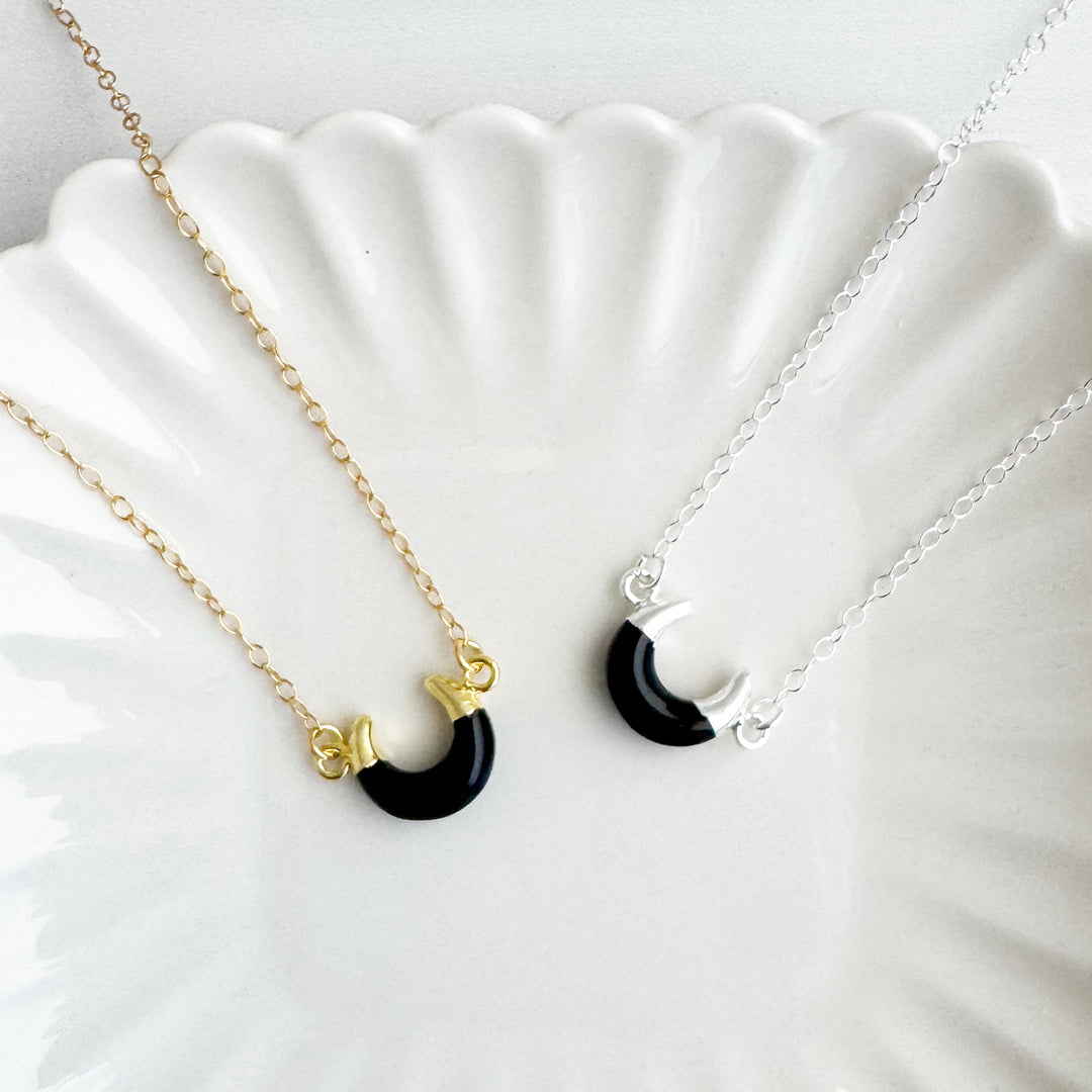 Small Black Onyx Horn Necklace