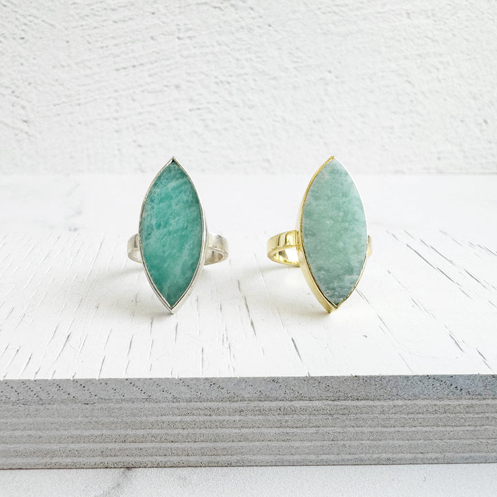 Marquise Statement Ring – Amazonite