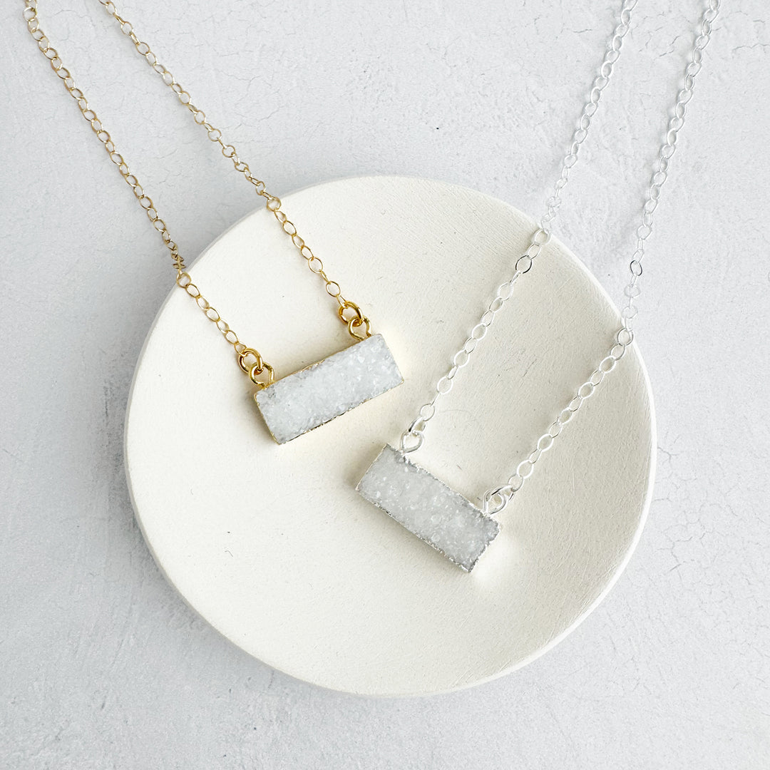 14k Gold-fill Necklace with Silver Druzy Quartz Pendant 14k Gold-fill Necklace with Silver Druzy Quartz Pendant