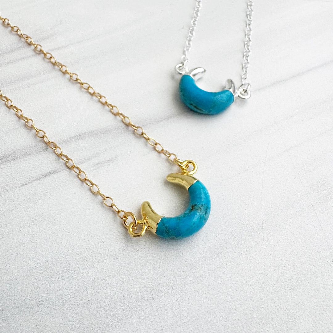 Small Turquoise Horn Necklace
