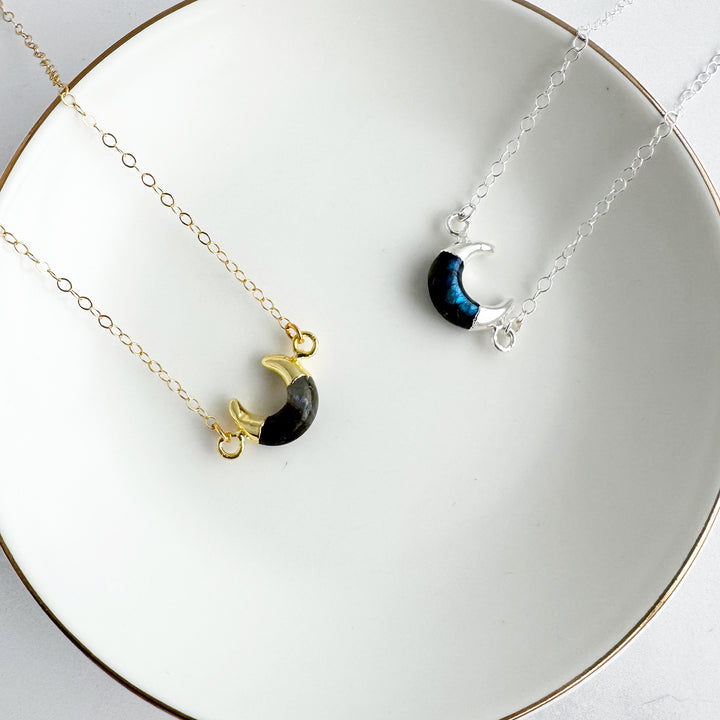 Small Labradorite Horn Necklace