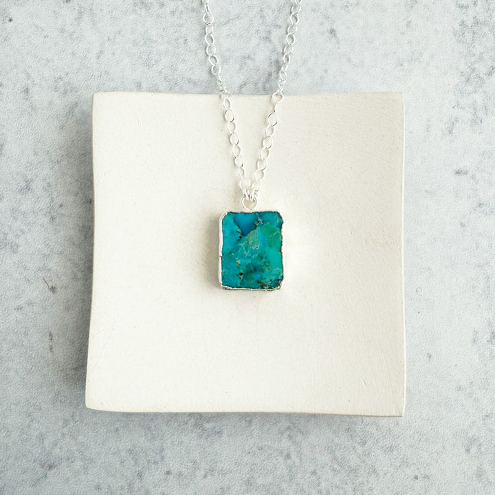 Turquoise Freeform Rectangle Slice Necklace