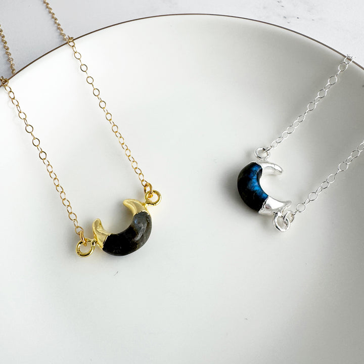 Small Labradorite Horn Necklace