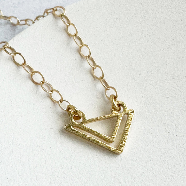 Double Triangle Layering Necklace in 14k Gold Filled