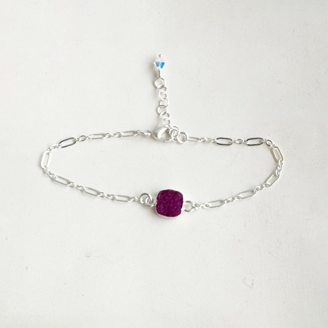 Gemstone Chain Bracelet in Sterling Silver