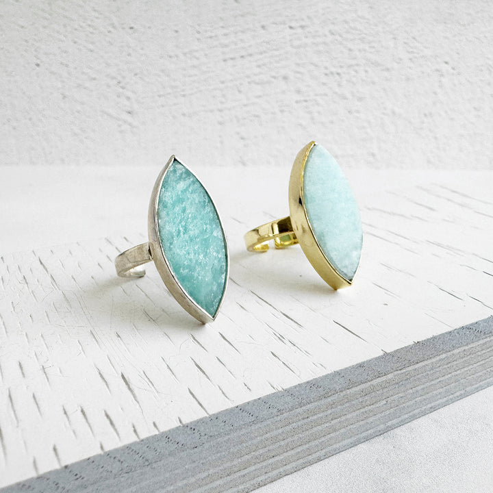 Marquise Statement Ring – Amazonite